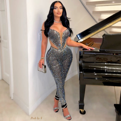 Eliane crystal jumpsuit (Nude)