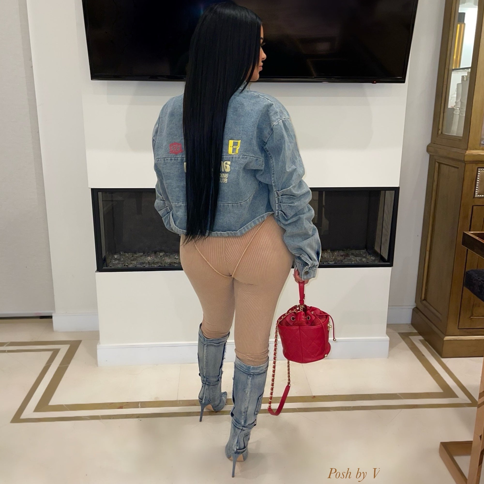 Nique denim jacket (Blue multi)