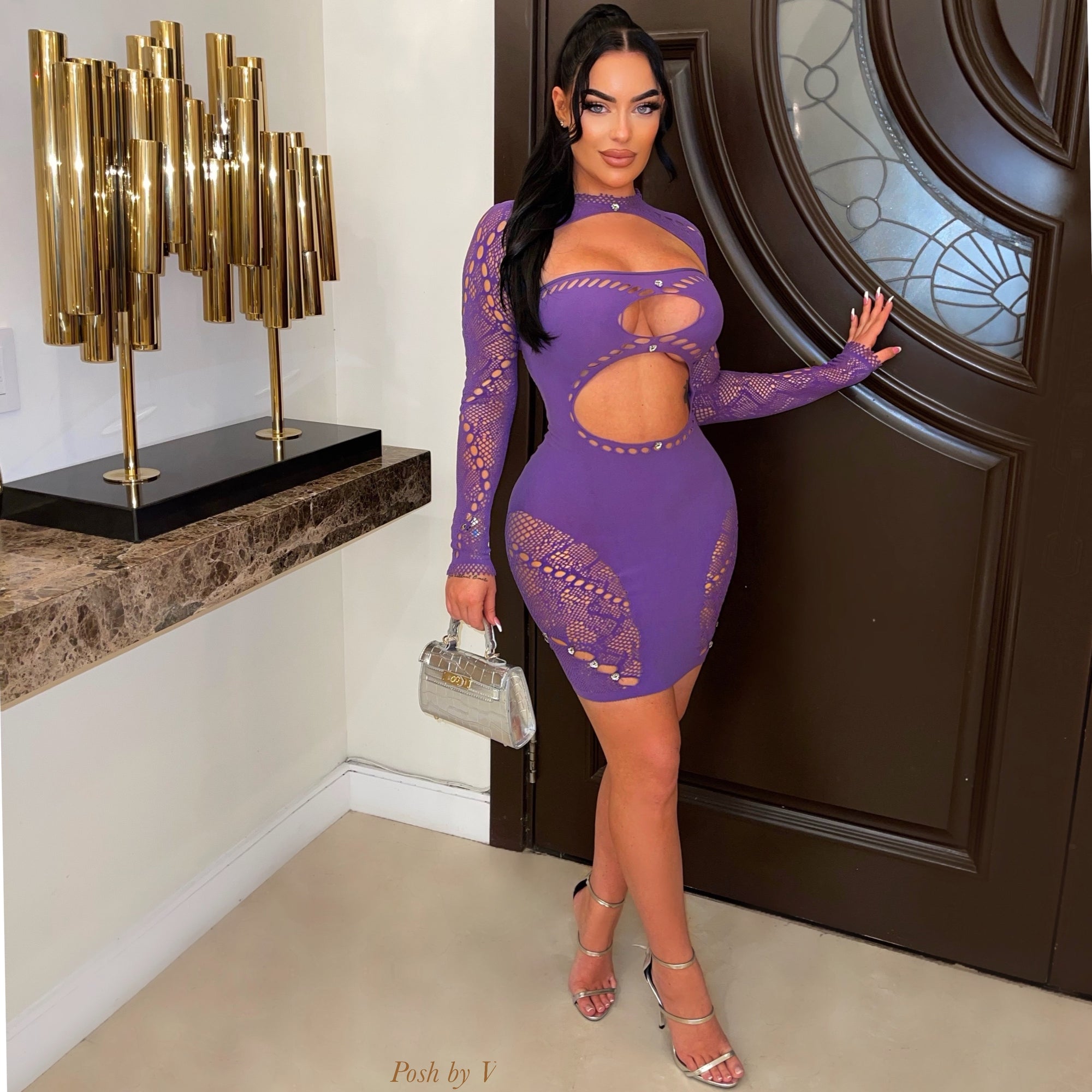 Liz mini dress (Purple) - Posh By V Liz mini dress (Purple) - Posh By V