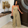 Essence palazzo jumpsuit (Khaki/gold)