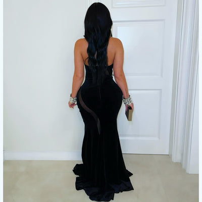 Couture velvet dress (Black)