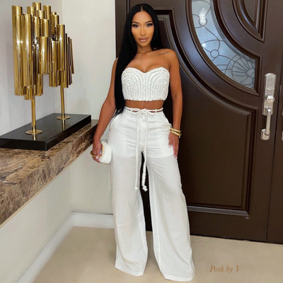 Terraz palazzo pants set (Mint)