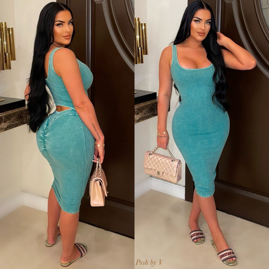 Cors rib dress (Teal)