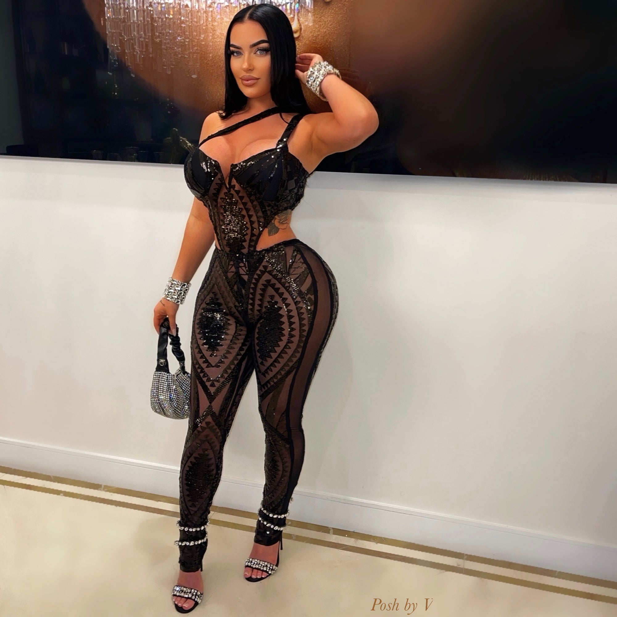 Julene glam jumpsuit (Black)