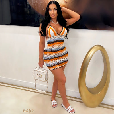 Mira crochet dress (White multi)