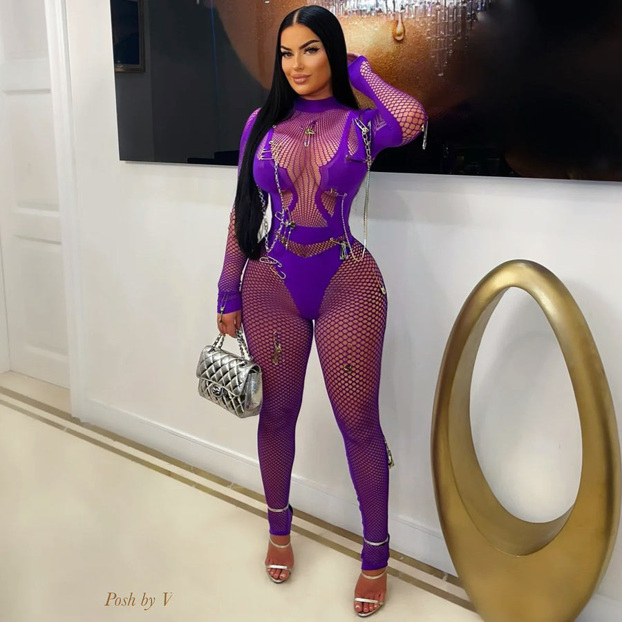 Rozay charm jumpsuit (Purple)