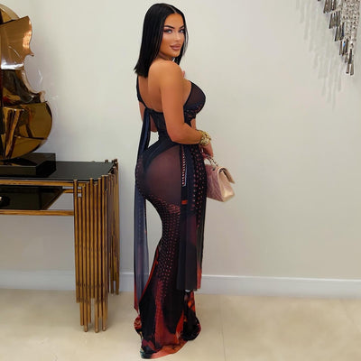 City maxi dress (Black multi)
