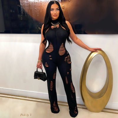 Snob knit jumpsuit (Black)