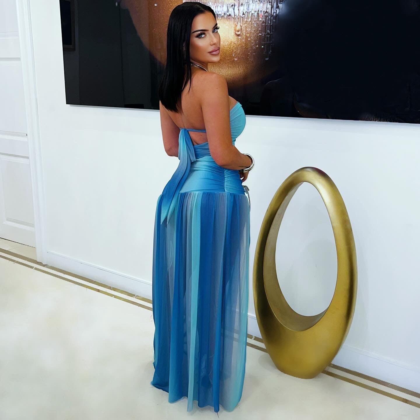 Tai star fish maxi dress (Blue ombré)