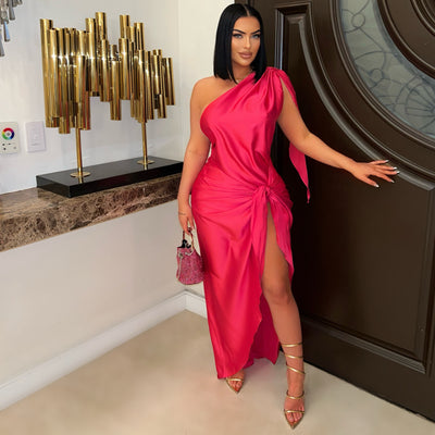 Jeru satin dress (Pink)