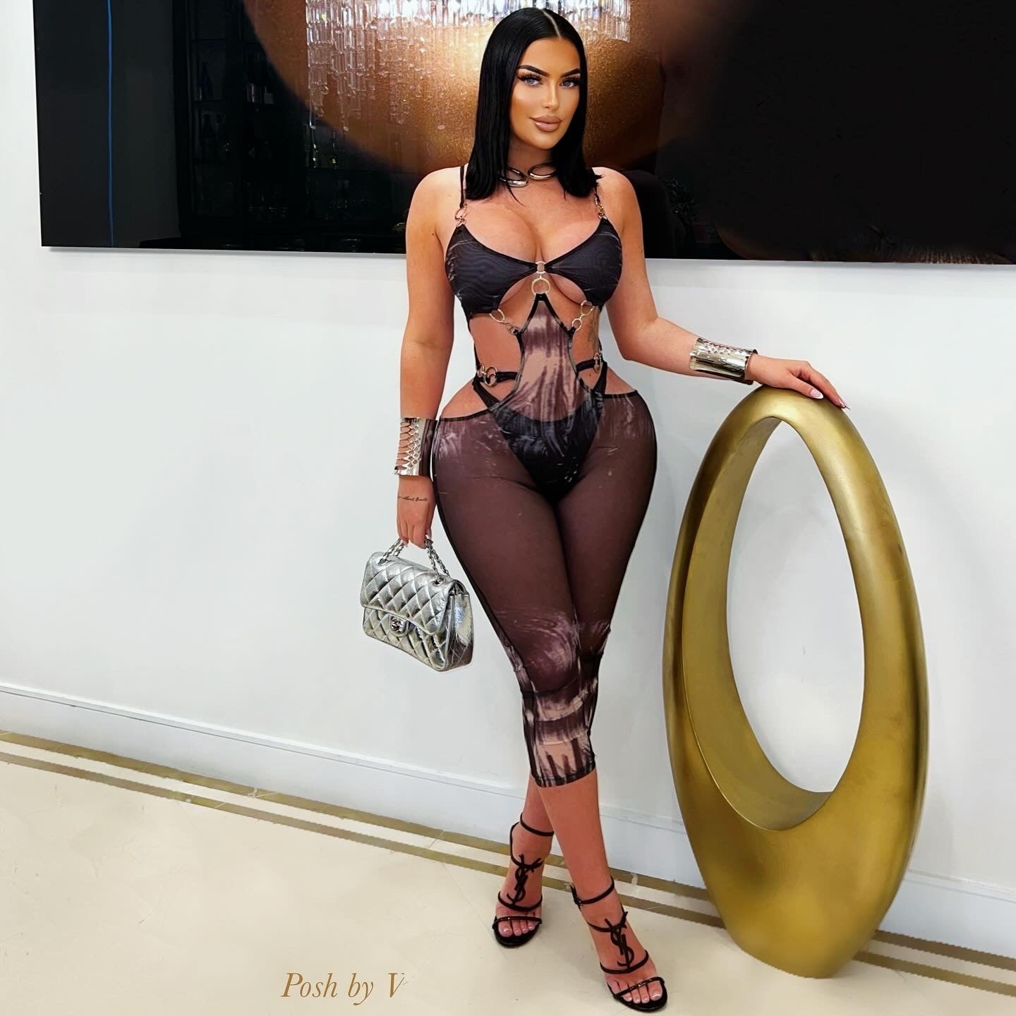 Tekki caged jumpsuit (Blue/purple)