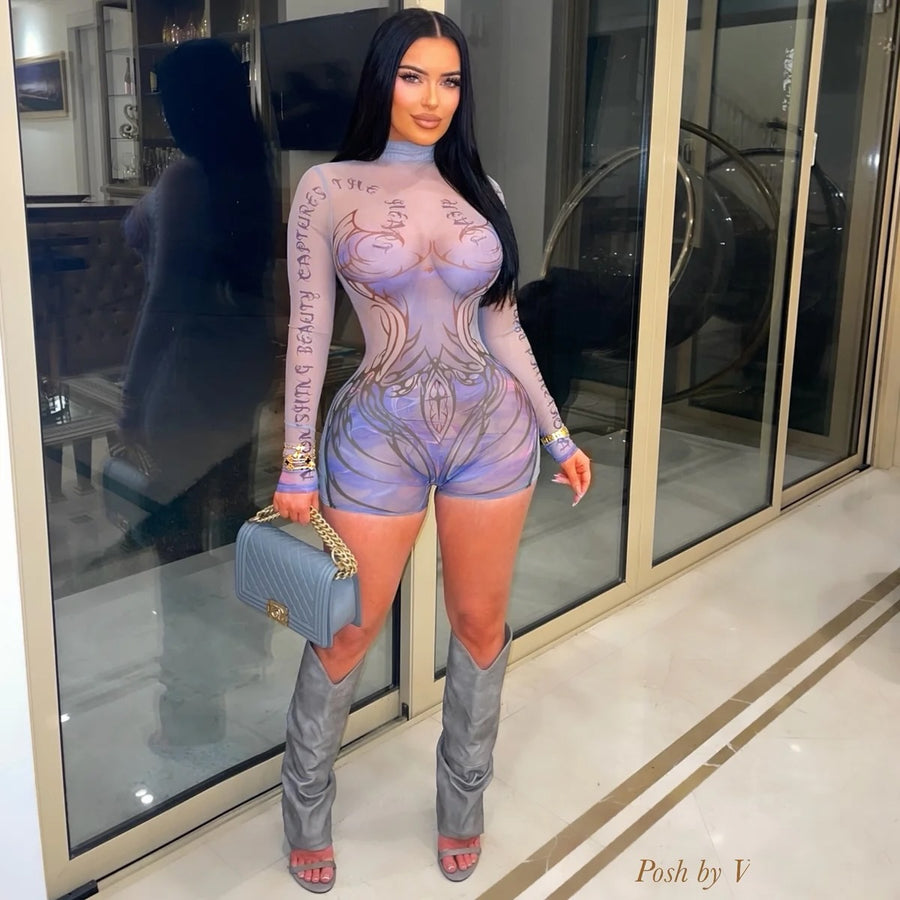 Astonishing beauty romper (Grey multi)