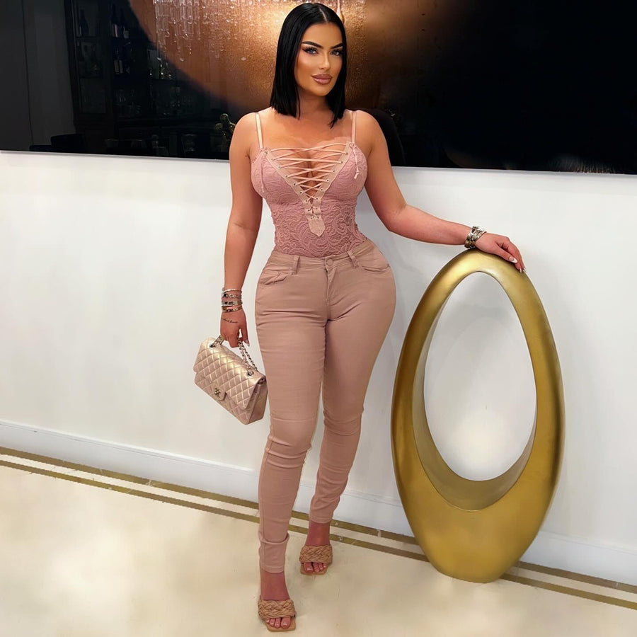 Leanna lace bodysuit (Mauve)