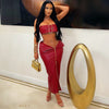 Revolt belted skirt set (Black/gold)