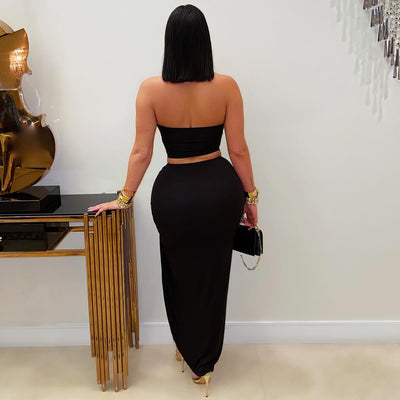Sashi skirt set (Black/gold)