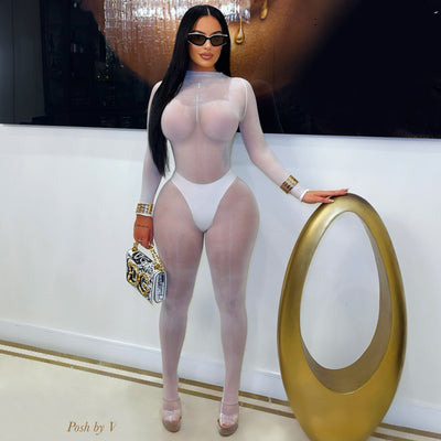 Body gloss jumpsuit (Black)