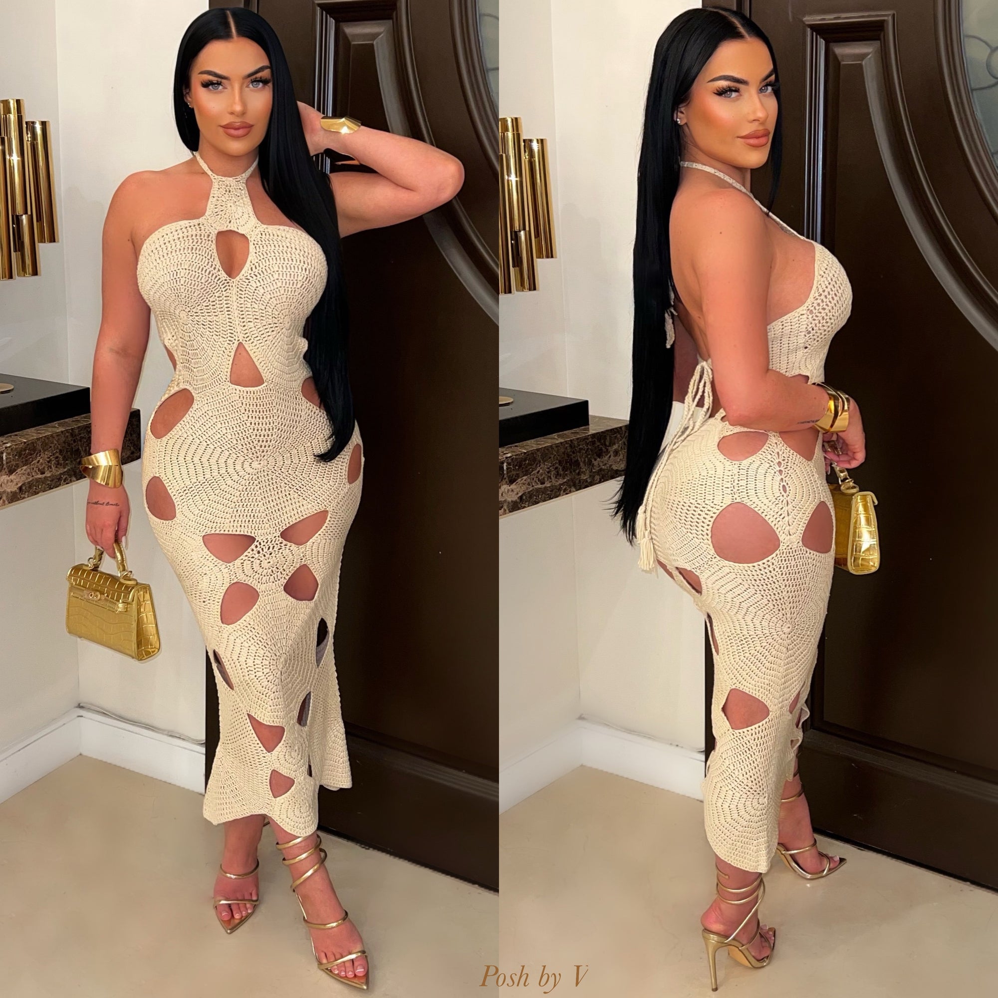 Tulum crochet dress (Nude)