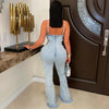 Miraya laced denim jumpsuit (Blue)