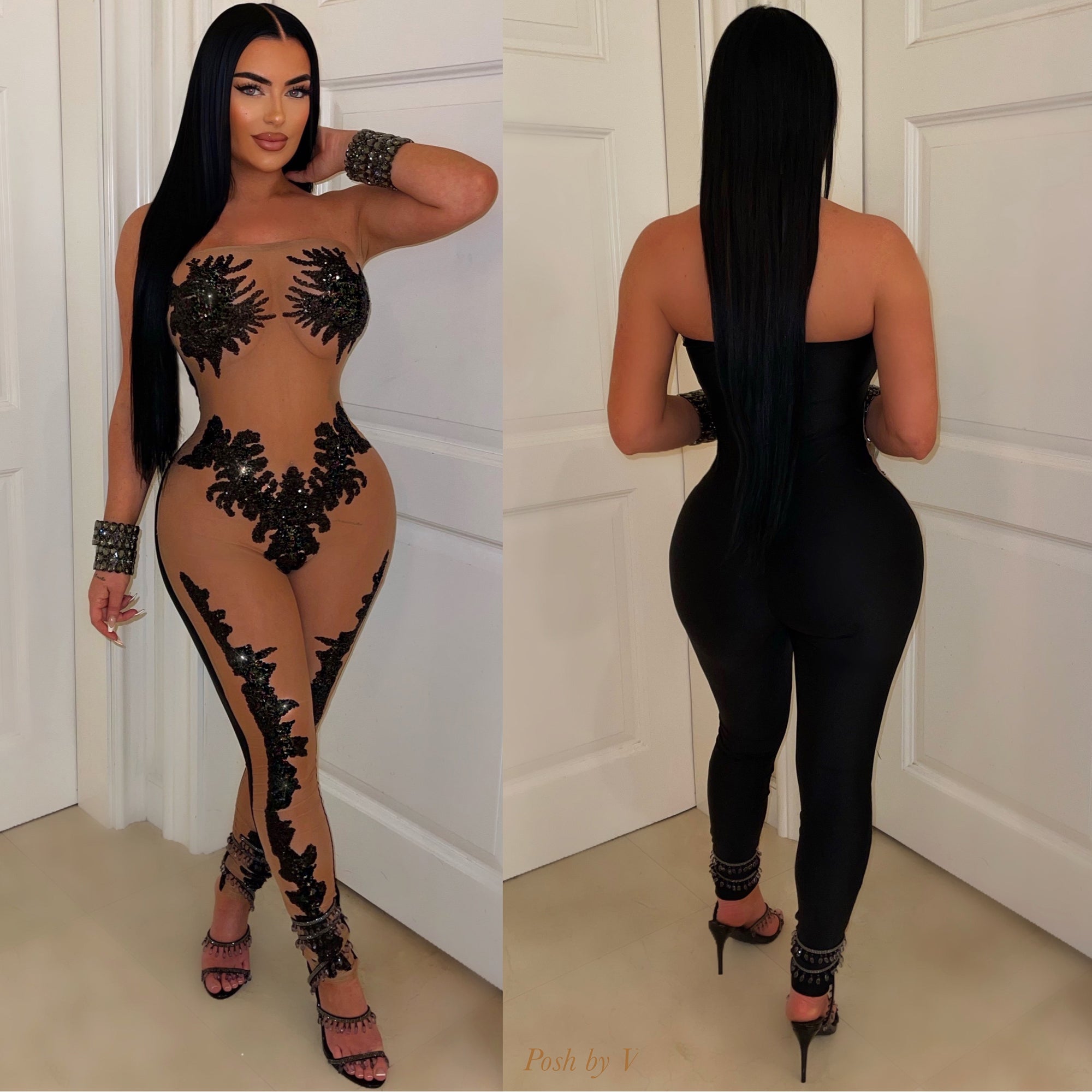 Aura glam jumpsuit (Black)