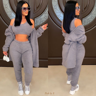 Milan fuzz 3 pcs set (Grey)
