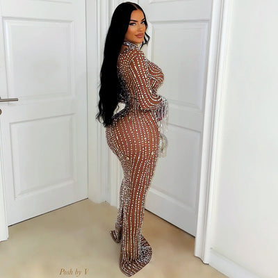 Doll crystal dress (Brown/Silver)