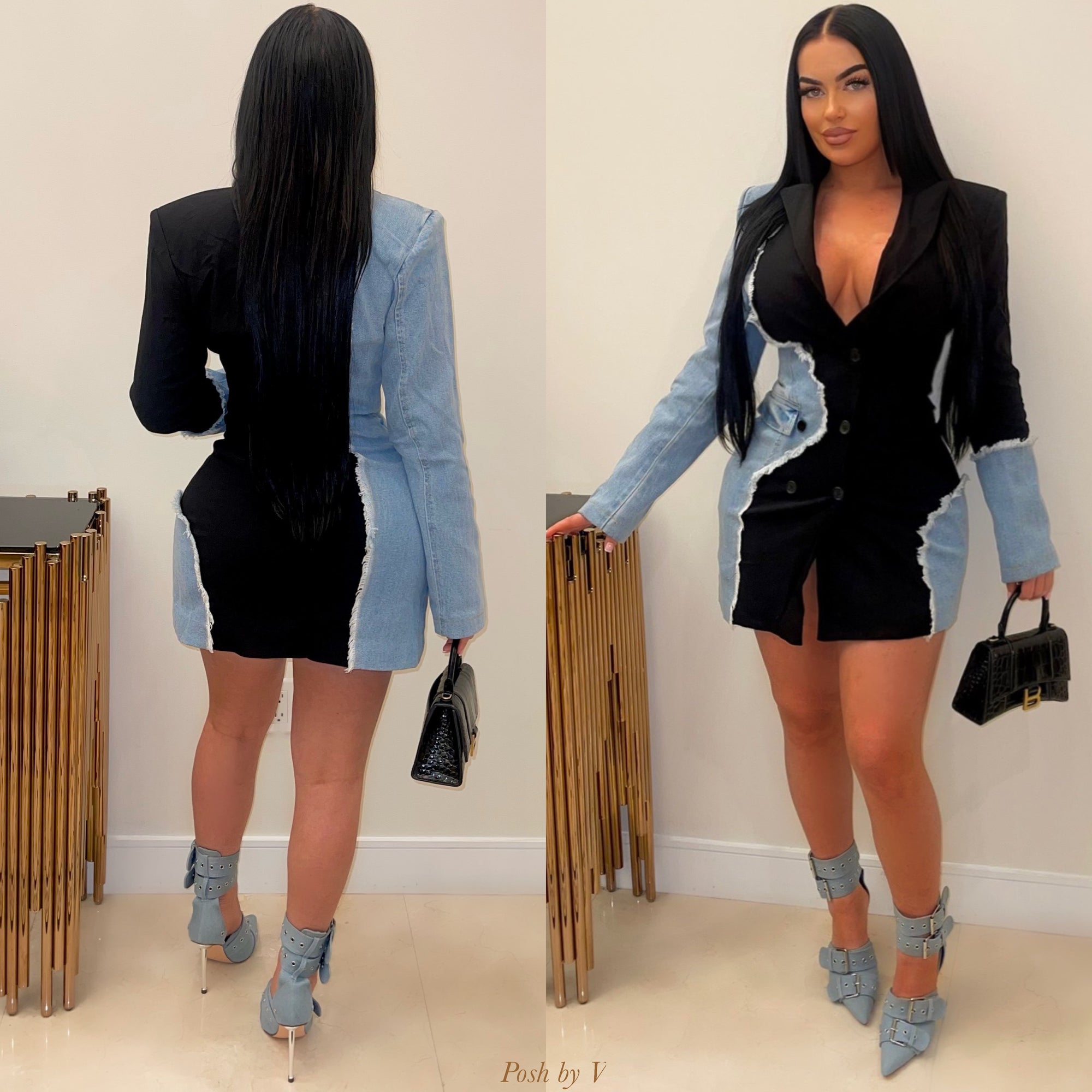 Kai buckle heels (Blue denim)