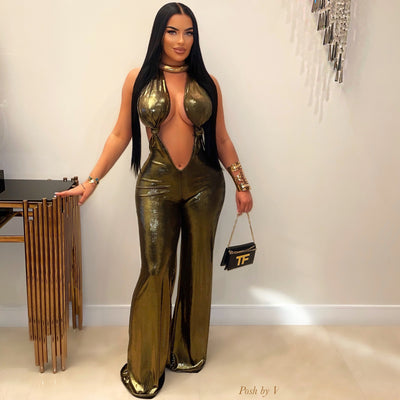 luxe glam jumpsuit (Gold)