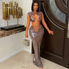 Urea metallic skirt set (Nude)