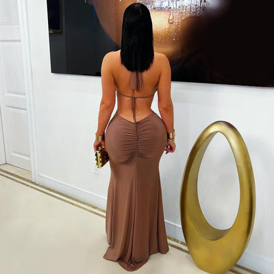 Aleen ring maxi dress (Mocha/gold)