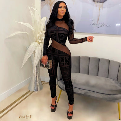 Gene velvet jumpsuit (Black)