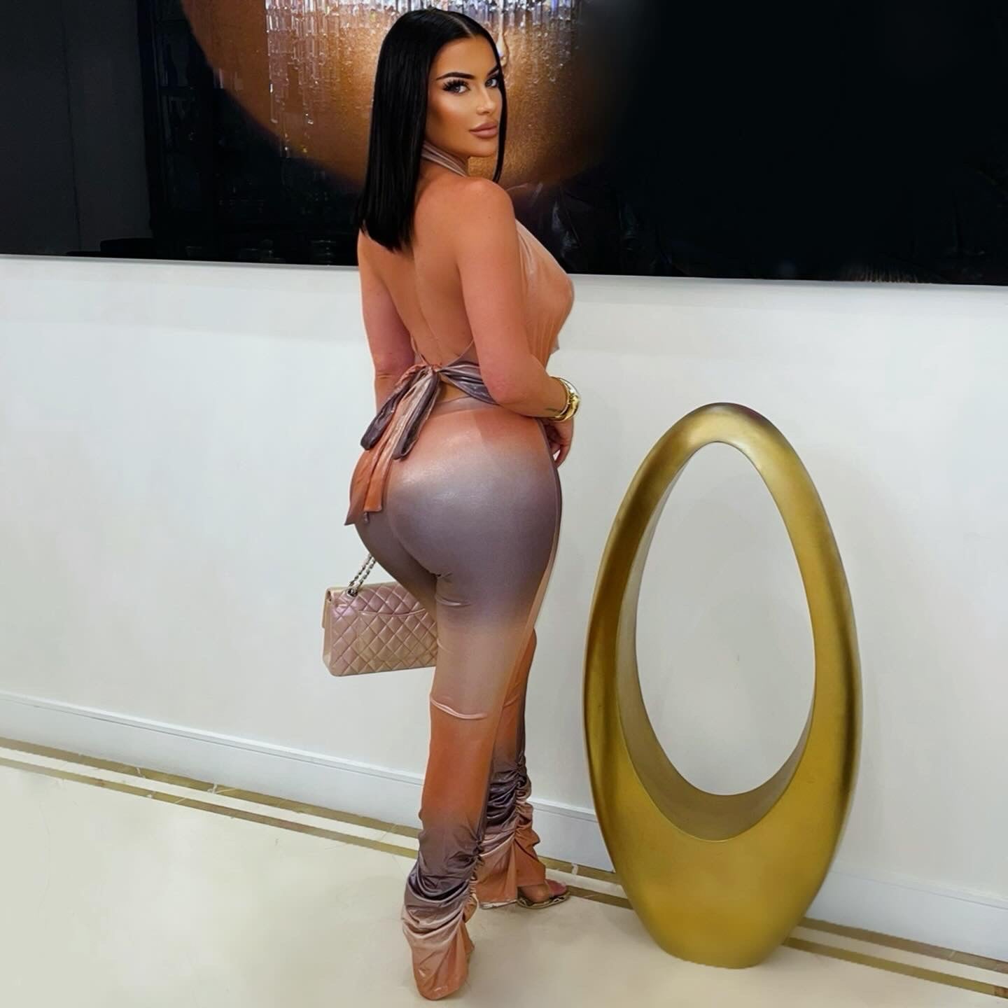 Niela glam pants set (Champagne ombré)