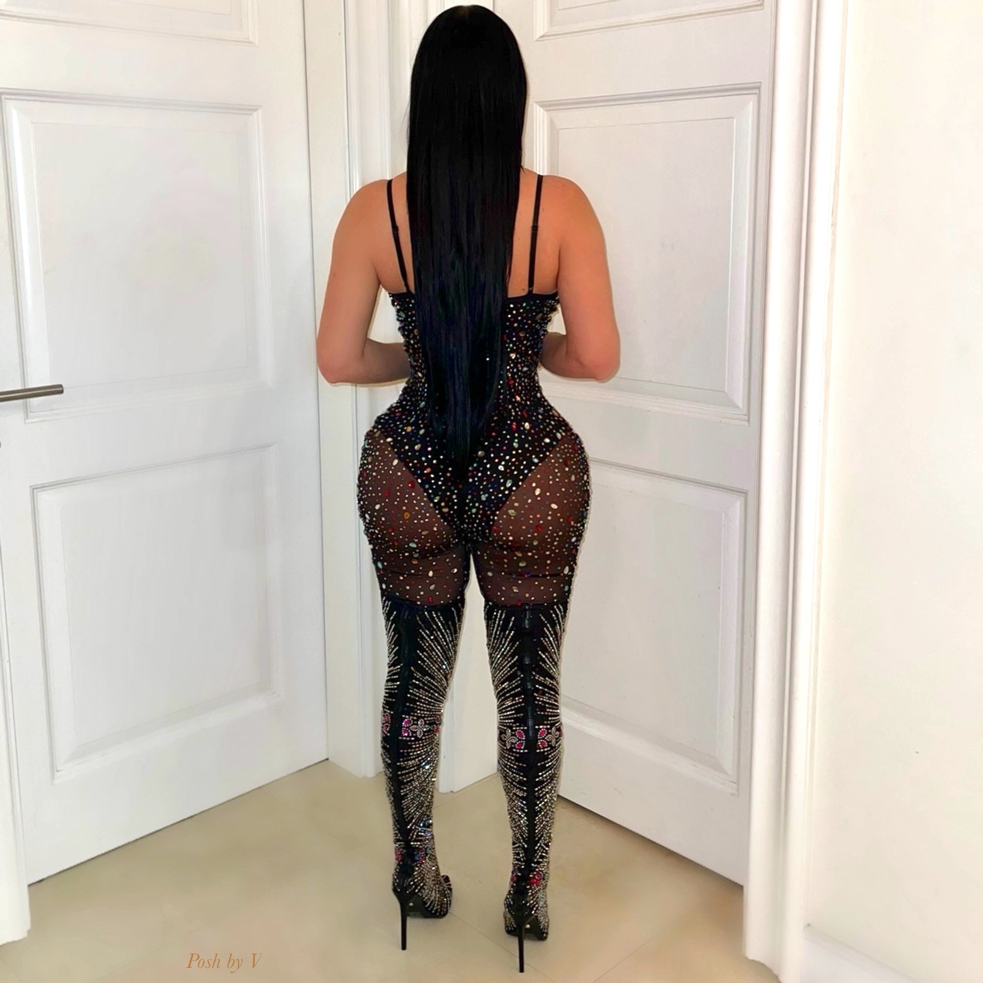 Starlight crystal boots (Black multi)