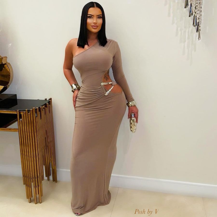 Ezla maxi dress (Nude/silver)