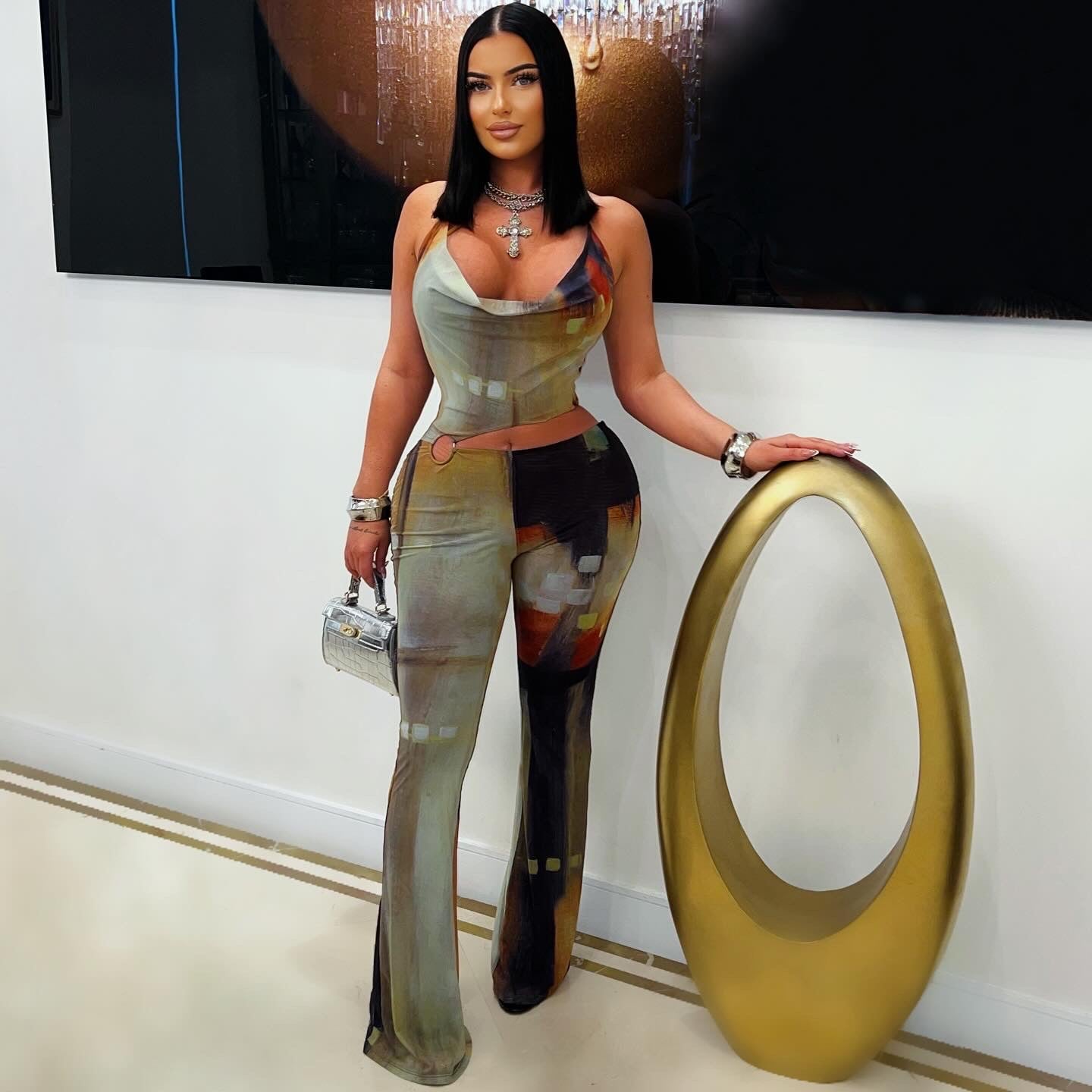 Xylene jumpsuit (Brown multi)