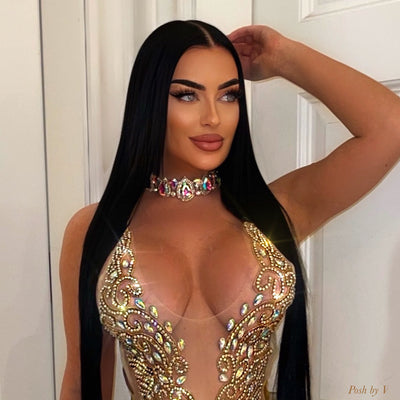 Aurora crystal glam dress (Gold)