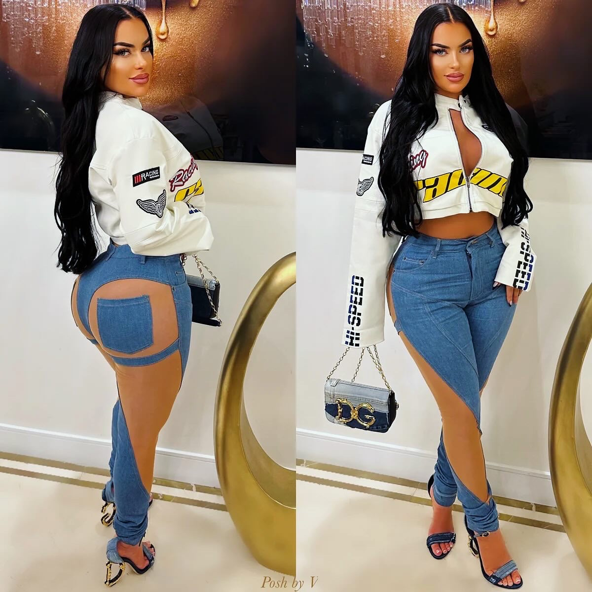 Raji jeans (Denim/nude)