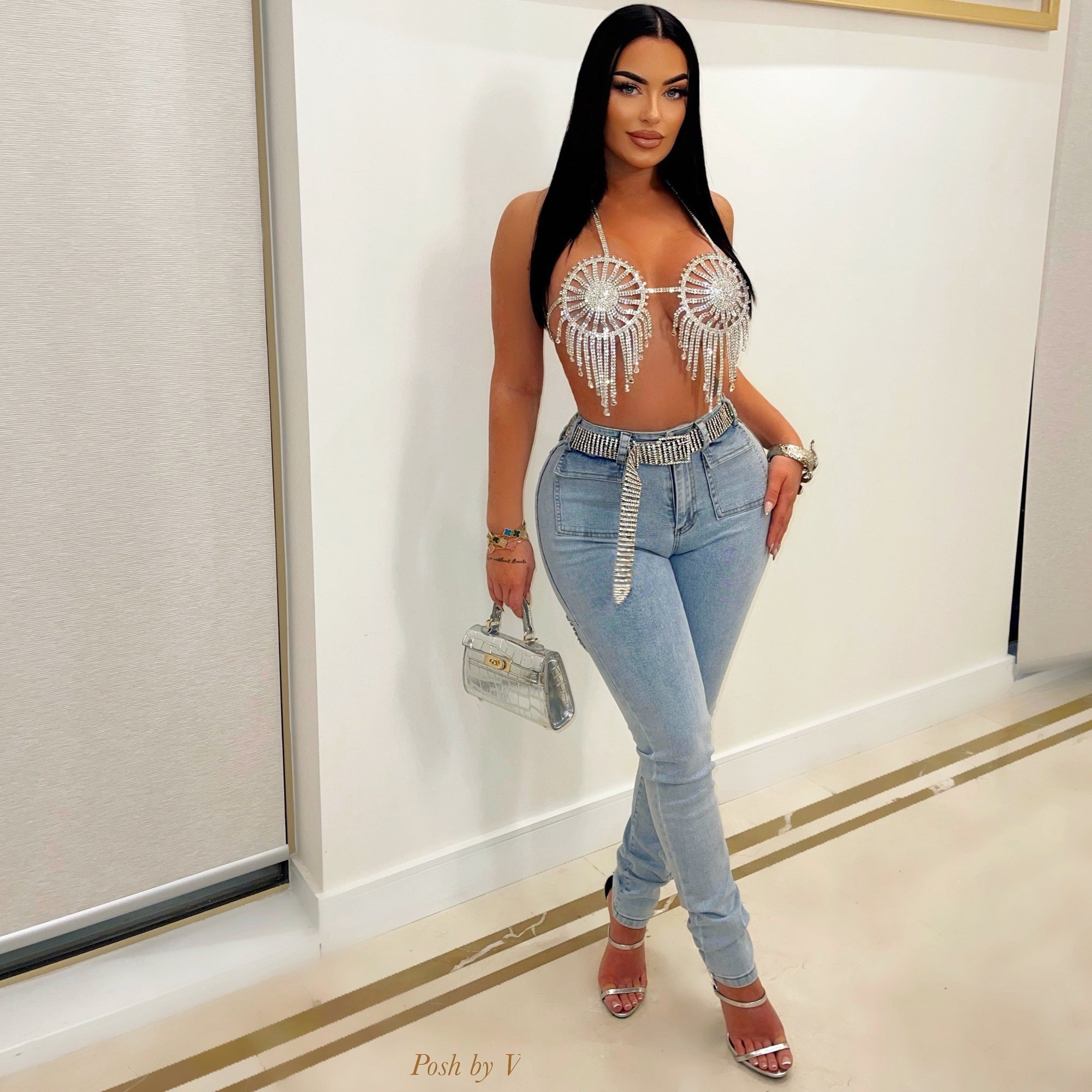 Lavia slit jeans (Light wash)