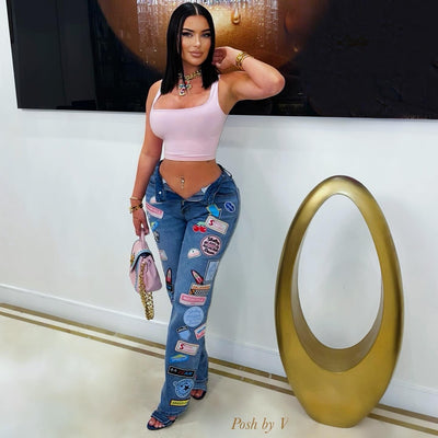 Milli patch jeans (Blue multi)
