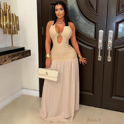 Tylea maxi dress (Beige/gold)