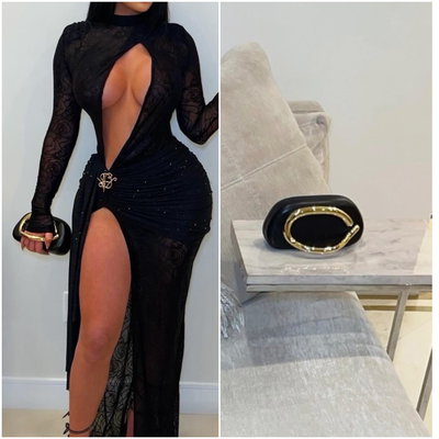 Miele sculpted clutch (Leopard/gold)