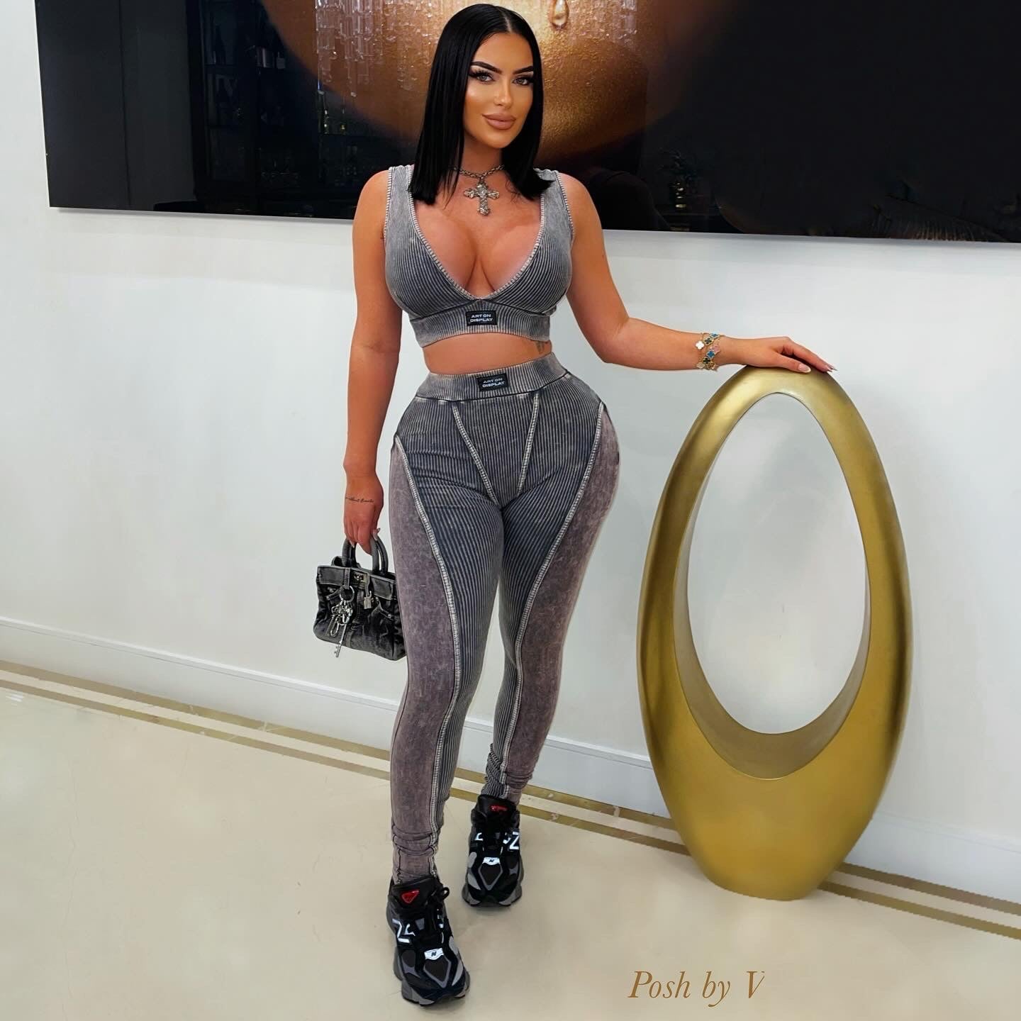 AOD rib leggings set (Grey)