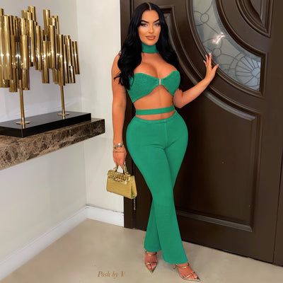 Emerald green capri on sale pants