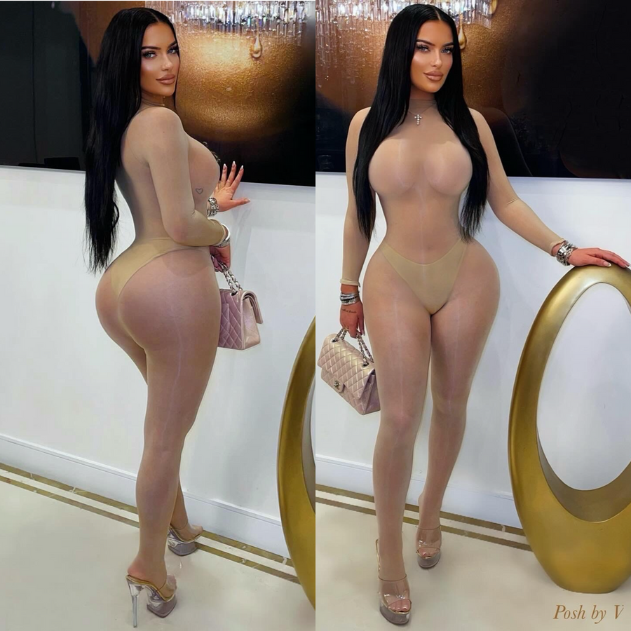 Body gloss jumpsuit (Nude)