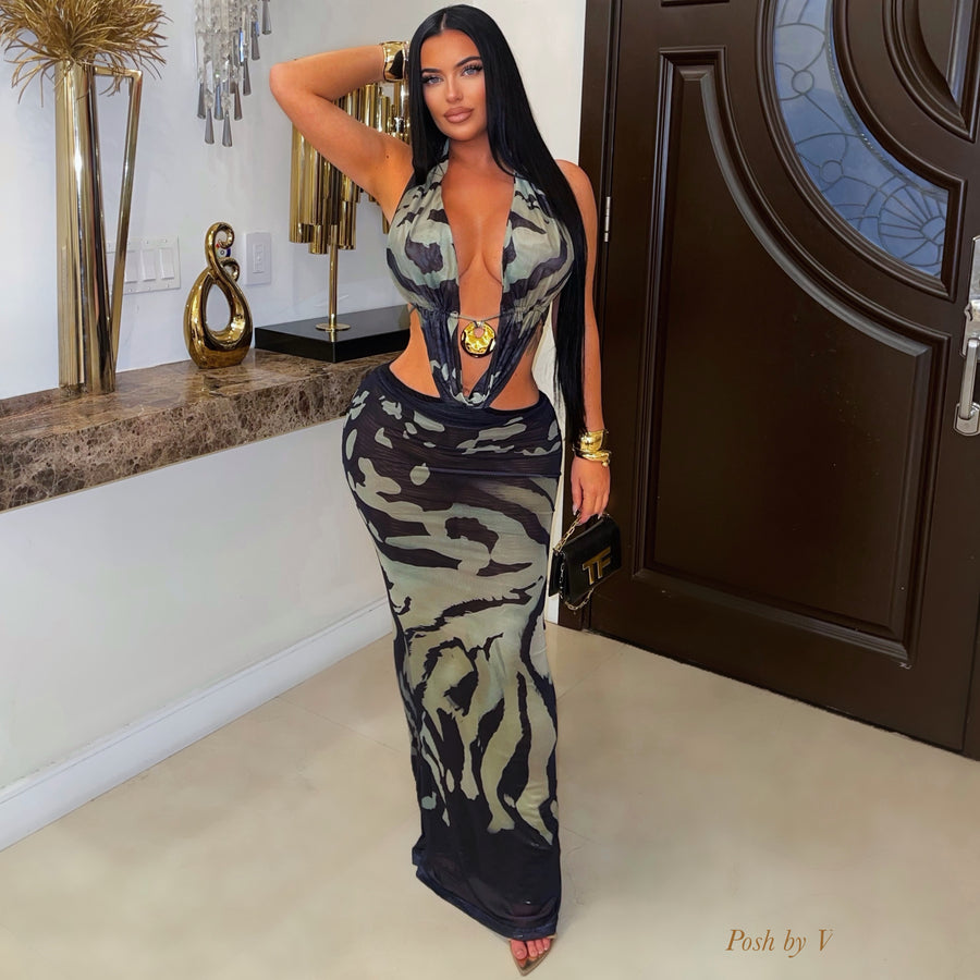 Indigo resort dress (Black/green)