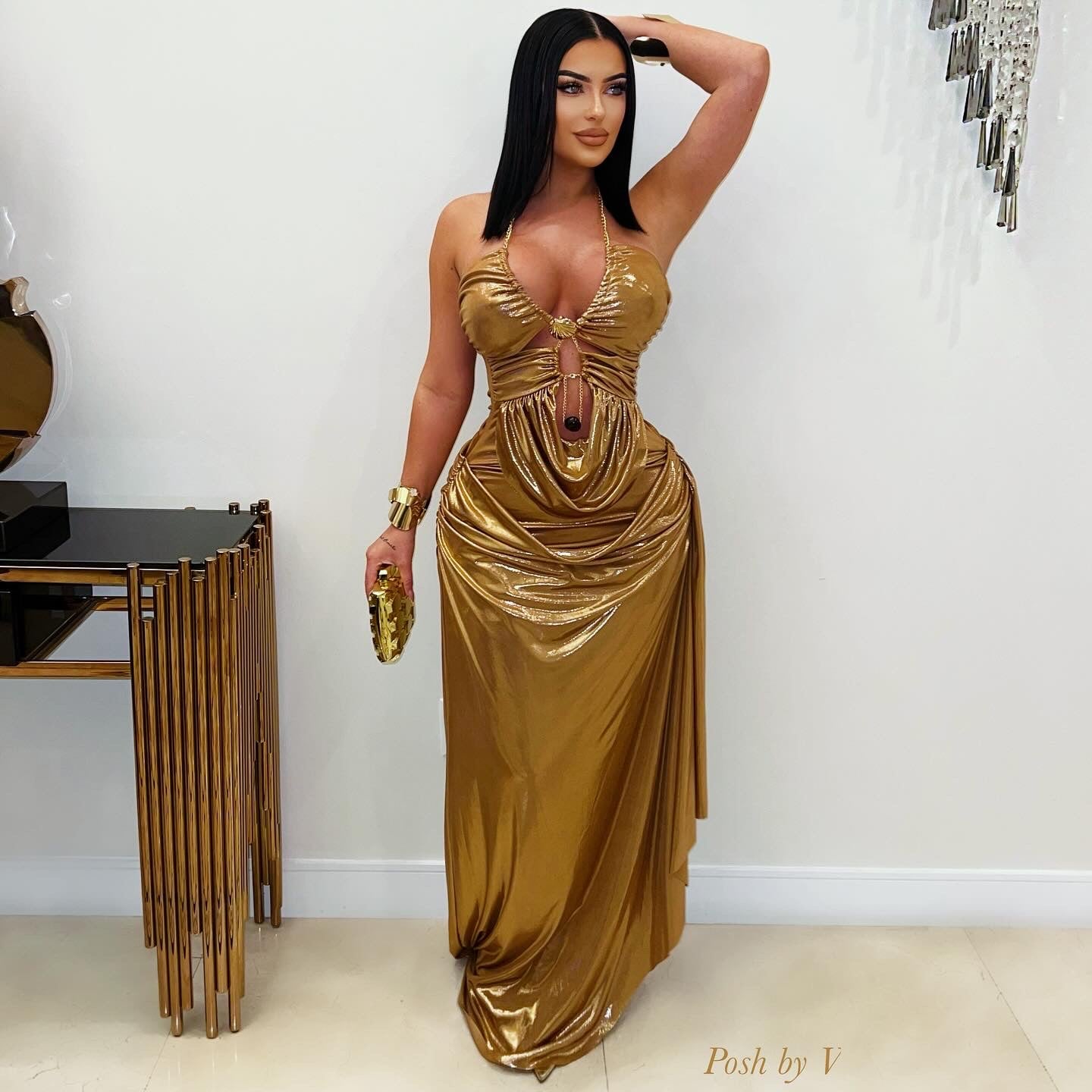 Viva glam maxi dress (Bronze/Gold)