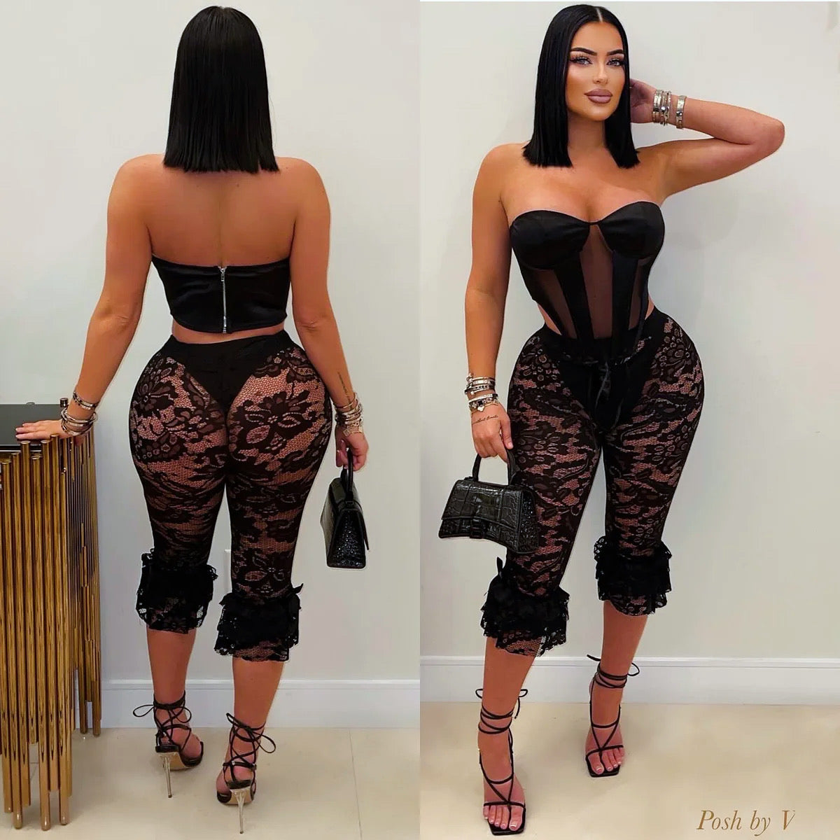 Reana caged top (Black)