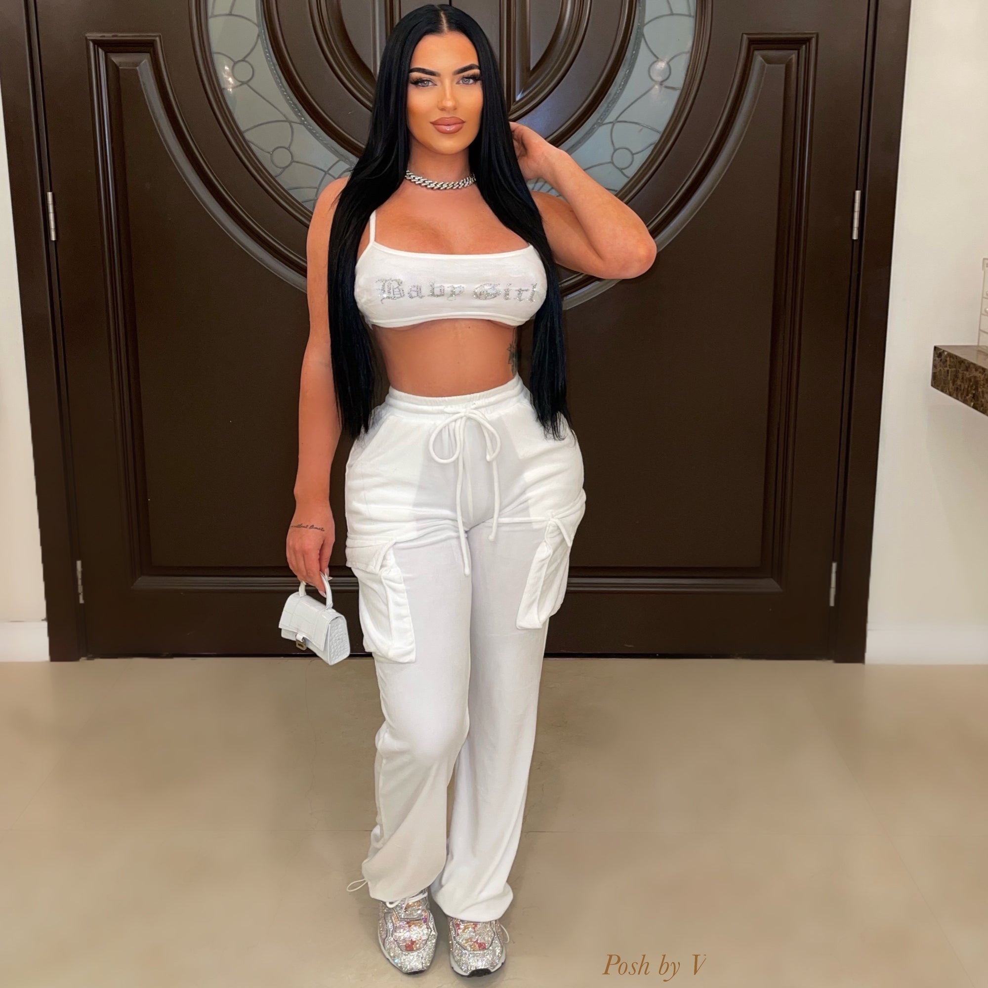 Baby girl pants set (White)