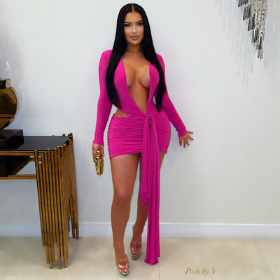 Carmine mini dress (Pink/gold)