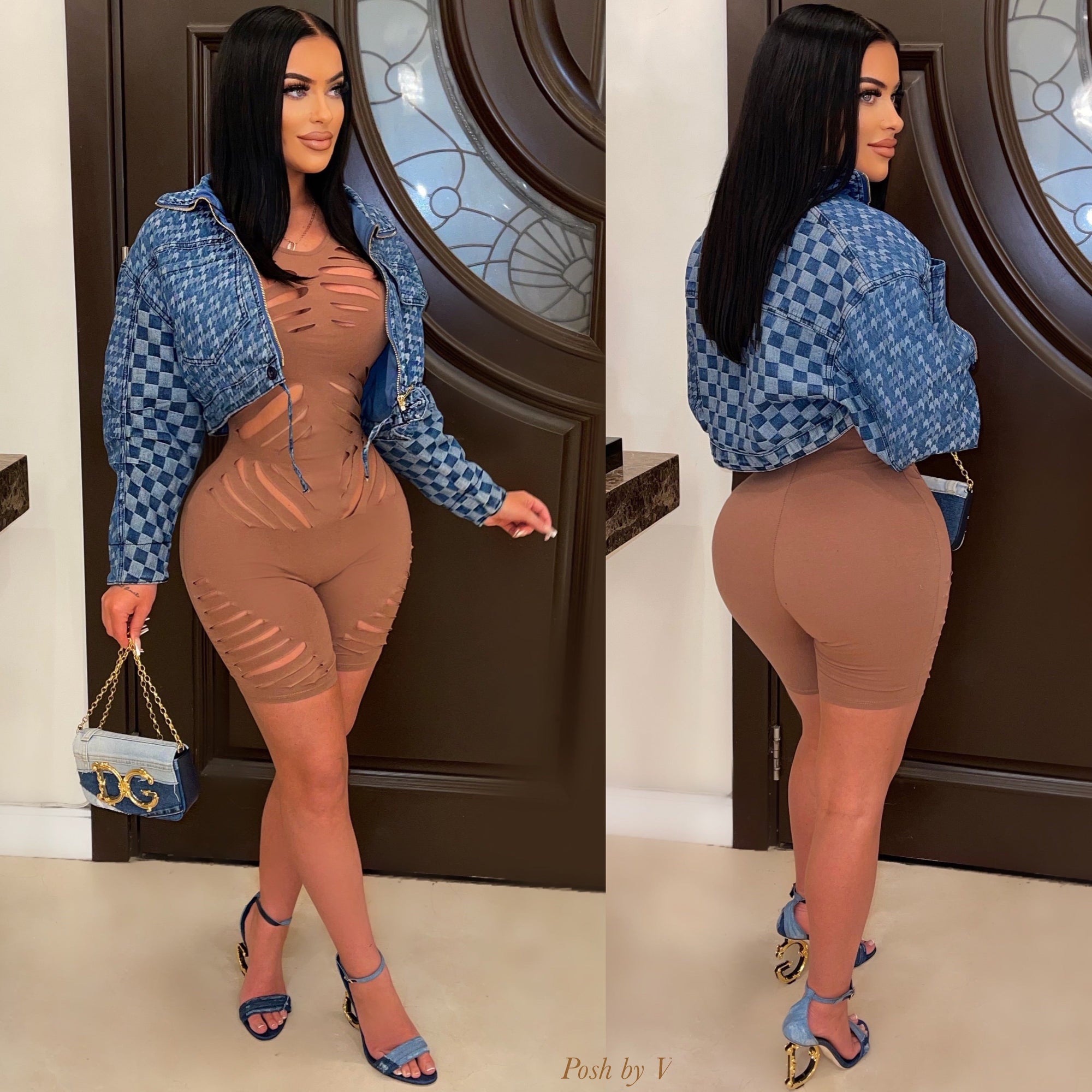 Coco denim jacket (Two-tone)