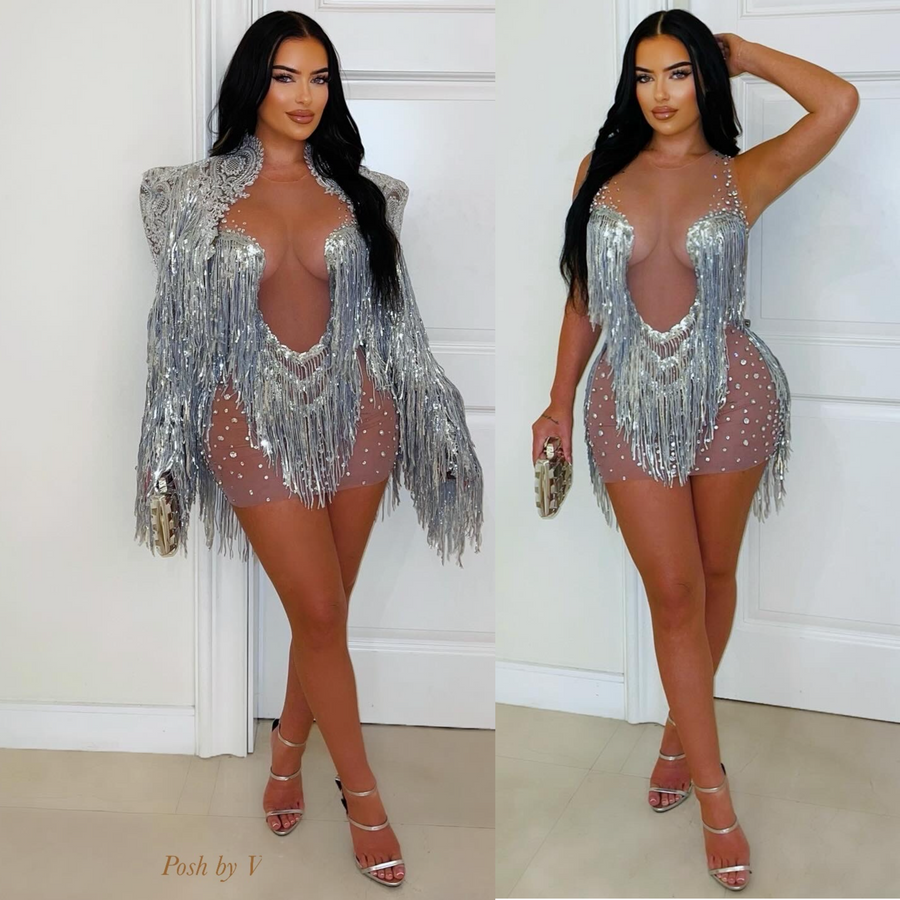 Alaza fur pants set (White)